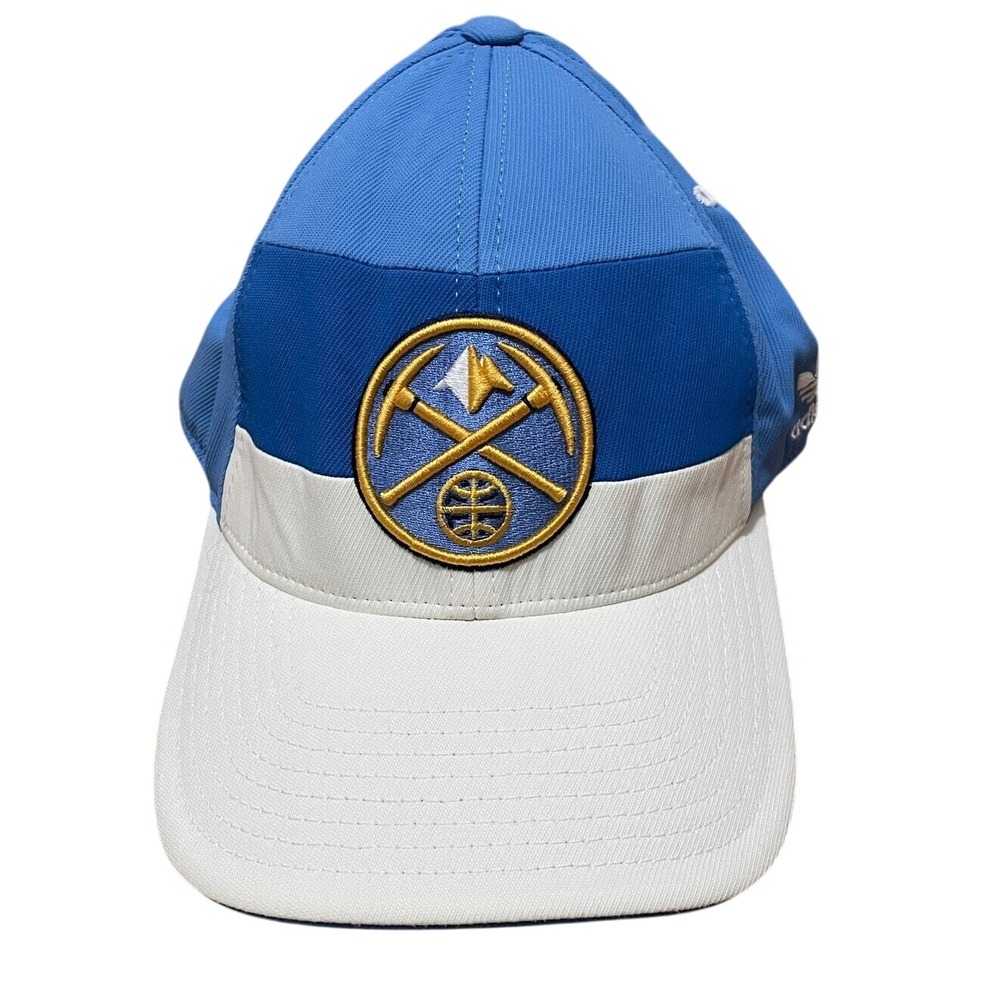 Denver Nuggets Adidas NBA Hat Cap Fitted OSFA Blue Gold Basketball Fan Gear